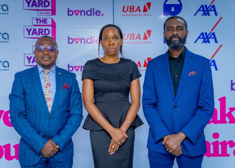 L-R Head of Marketing AXA Mansard, Olusesan Ogunyooye; Managing Director Bvndle, Kemi Balogun; and Head of Strategic Partnerships Bvndle, Oluseye Soyode-Johnson at the launch of Bvndle in Lagos, yesterday.