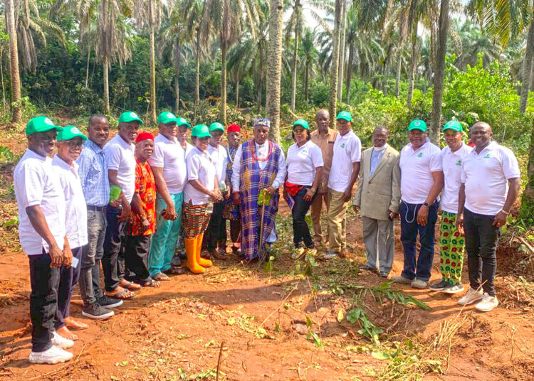 Prof Nwoha at the official ground breaking ceremony of a five acre mass of land for agriculture