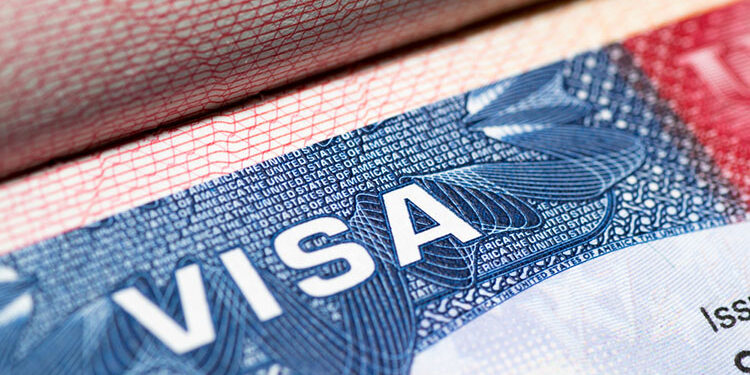 Visa stamp travel passport immigration macro emigration
