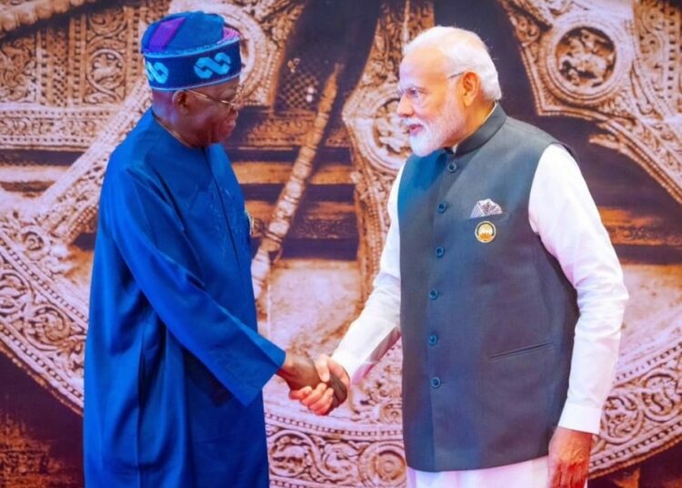 L-R: President Bola Tinubu and Indian PM Narendra Modi