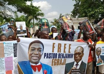 Protesters At Benin Republic Embassy, Demand Urgent Release Of Pastor Egbaji