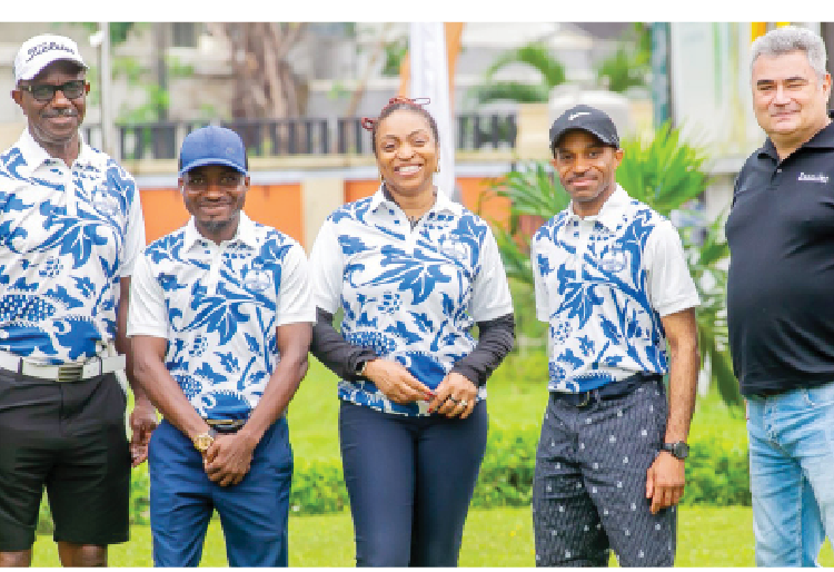 L-R - Special assistant to the former minister of works & housing, Dimeji Sofowora; organiser of the tournament, Sòókò Deji Ajomale-McWord; special adviser To the President on PEBEC & Investments, Dr. Olajumoke Oduwole; economic & commercial counselor at Canadian Deputy High Commission, Zaya Kuyena and sales specialist at ExecuJet Nigeria, Mr. Fredrick Venter during the tee of The Trade Relations Cup in Ikoyi Club 1938 recently.