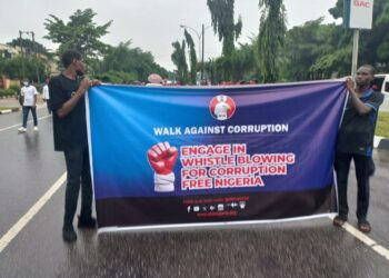 PICTORIAL: EFCC Chair Olukoyede Leads Staff On Nationwide ‘Walk Against Corruption’