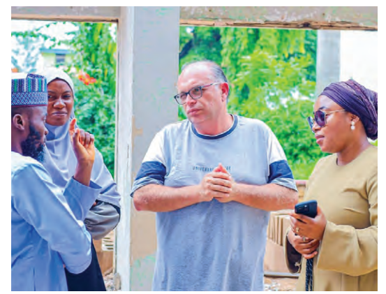 Kwara Shining Example In Financial Transparency, Management – FG 1 L-R: Chief press secretary to Kwara State Governor, Rafiu Ajakaye, Arc Laro Khadijat of Ministry of Housing and Urban Development, project manager, Craneburg Construction Company, Mohammed Yamout and commissioner for Business, Innovation and Technology, Mrs Damilola Yusuf- Adelodun during an inspection visit to Kwara Hotel, Ilorin. Photo by Abdullahi Olesin, Ilorin.