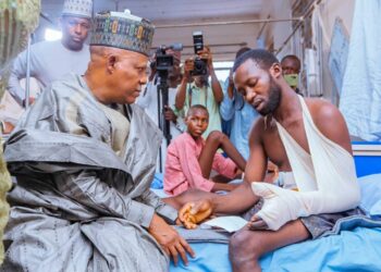 PICTORIAL: Shettima In Borno, Consoles Victims Of Gwoza Suicide Bombings, Attends Sheriff’s Mum’s Burial