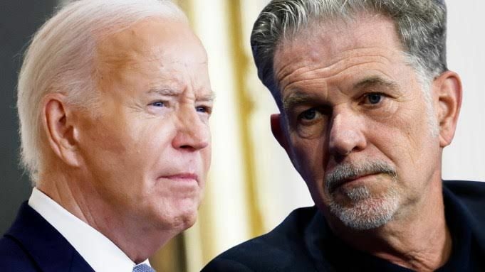 US Poll: Netflix Co-founder Hastings Urges Biden To Withdraw From Presidential Race 1 L-R: President Joe Biden and Reed Hashtings