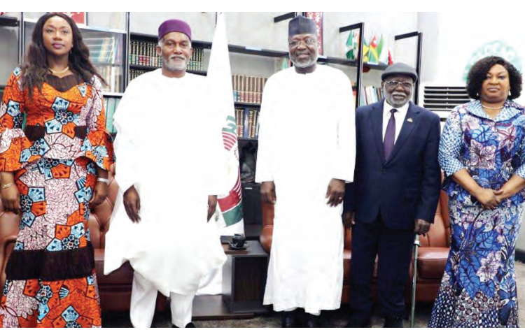 L-R: Vice President of the ECOWAS Commission, Mrs. Damtien Tchintchibdja; Nigeria’s Foreign Affairs Minister, Yusuf Tuggar; President of the ECOWAS Commission, Omar Touray; Chief Justice of Nigeria, Kayode Arowoola and the Speaker of the ECOWAS Parliament, Memounatou Ibrahima during a recent session in Abuja