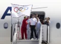 Olympic Flag Arrives In Los Angeles, Host City For 2028 Games