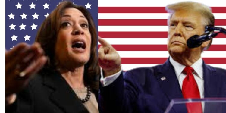 L-R: Kamala Harris and Donald Trump