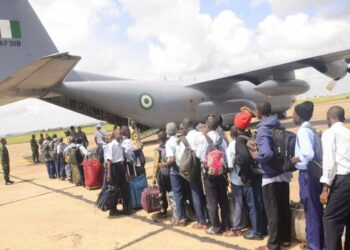 PICTORIAL: NAF Airlifts Air Force Secondary School Students To Home States For Holiday