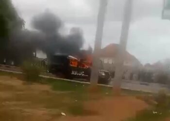 Protest: Hoodlums Set NSCDC’s Vehicle Ablaze In Katsina 