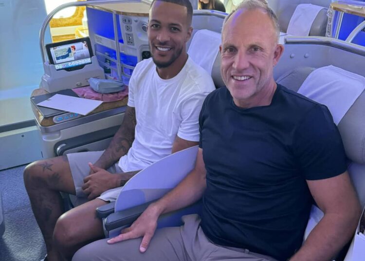 Troost-Ekong and his agent David Moss, on their way to Saudi Arabia.