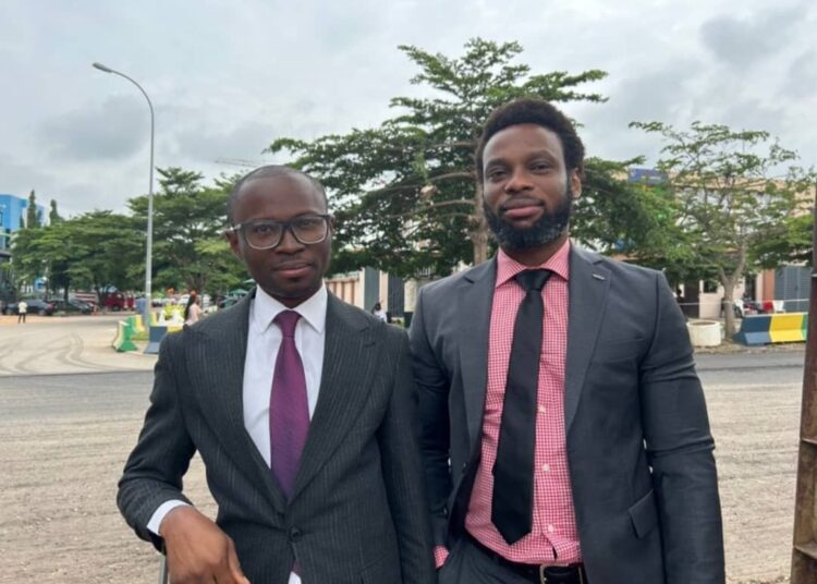 L-R: Barrister Ojenike and Soyombo at the NPF-NCC in Abuja, on Wednesday.