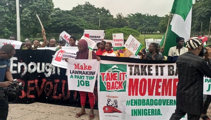 #EndBadGovernance Protest Grounds Economic Activities In South West 1 hunger protest