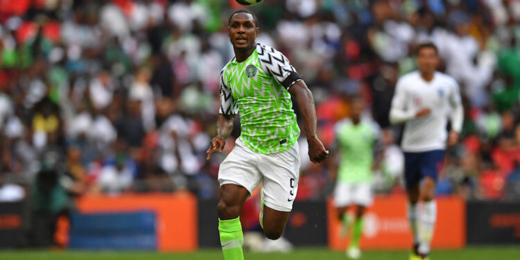 Nigeria's striker Odion Ighalo chases the ball during the International friendly football match between England and Nigeria at Wembley stadium in London on June 2, 2018. (Photo by Ben STANSALL / AFP)