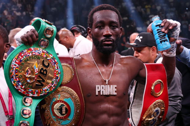 American Crawford Vacates Welterweight World Title 1 terence crawford celebrates championship belt 835044440