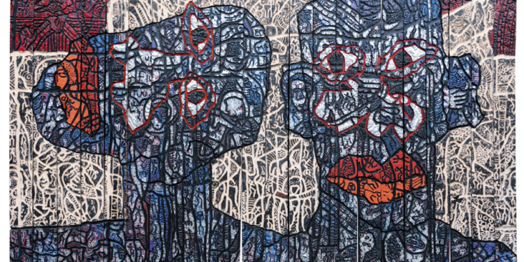 Gerald Chukwuma TOGETHER TOGETHER, 2021 | Mixed media on wood |  72 x 106 in