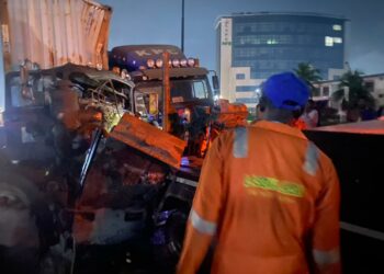PICTORIAL: Oil Tanker Crash Kills 3, Injures Many In Lagos