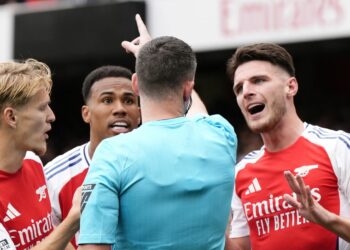 EPL: Rice Sees Red As Brighton Hold Arsenal