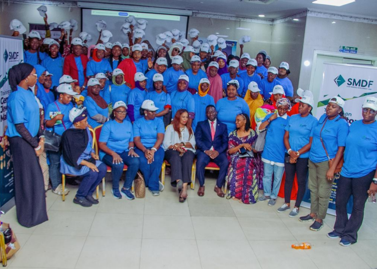 Sitting 4th left, the National President, Nigeria Women in Mining, Engr (Dr.) Janet Adeyemi with the Official of SMDF, Resource Persons and SMDF Trainees during the just concluded 2-Day Training on Gemstones & Jewellry Making held at Civic Centre, Lagos from 24-25 Sept, 2024.