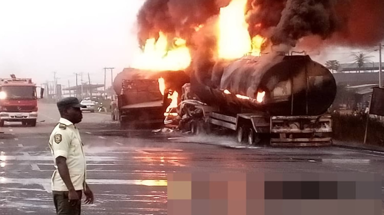 Scene of the tanker explosion