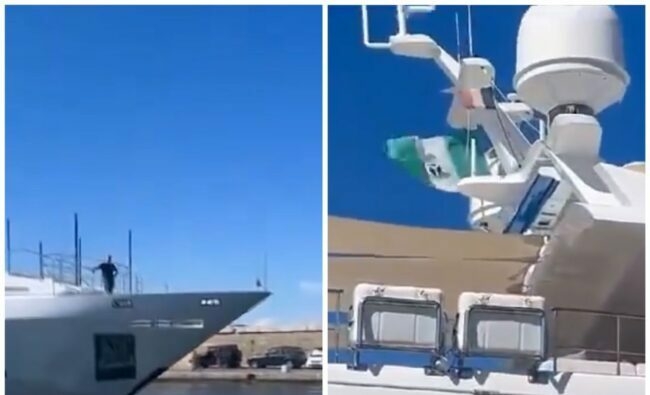 Yacht With Nigerian Flag In France