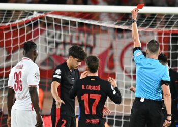 UCL: Monaco Stun 10-man Barcelona