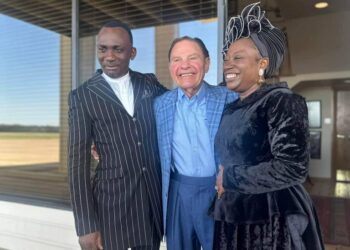 PICTORIAL: Excited Enenche, Wife Meet Popular American Televangelist Kenneth Copeland In US