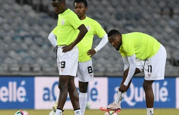 Namibia players during FIFA World Cup Qualifiers 2026  match between Namibia  and Tunisia at Orlando Stadium on the 09 June 2024  in Soweto Johannesburg © Sydney Mahlangu/BackpagePix