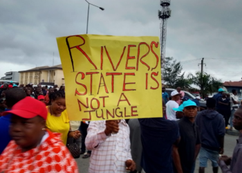 JUST-IN: PDP Members Protest Planned LG Election In Rivers