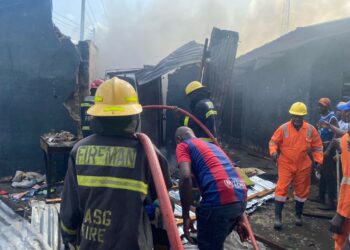 PICTORIAL: Goods Worth Millions Of Naira Destroyed As Fire Guts Lagos Market