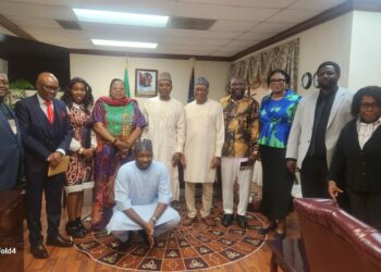 PICTORIAL: INEC Delegation To US Election Visits Nigerian Embassy