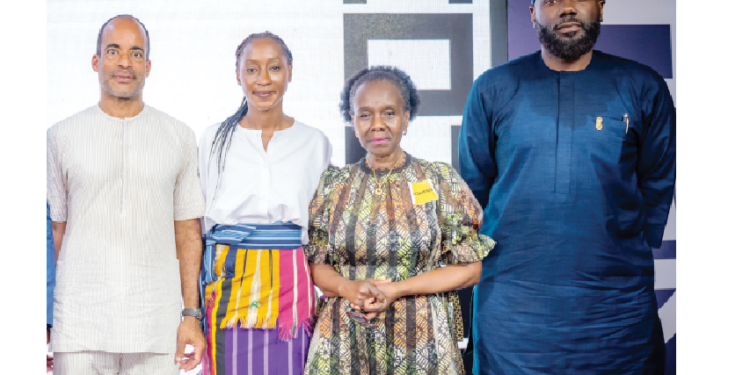 L-R: Phillip Ihenacho (ED, Museum of West African Art (MOWAA); Ore Disu (Director, MOWAA Institute); Myma Belo-Osagie (Vice Chair, MOWAA Board); and Olugbile Holloway (DG, NCMM) at the MOWAA Institute preview event, the museum’s first purpose-built building in Benin.