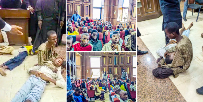 #EndBadGovernance Protests...Outrage As FG Arraigns Minors Among 114 Suspects 1 Some of the minors at the Federal High Court, Abuja yesterday