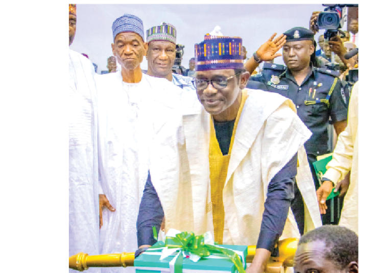 Governor Mai Mala Buni laying the 2025 budget before State House of Assembly in Damaturu