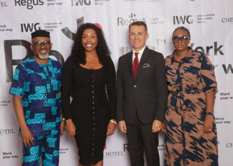 Country Manager Ayo Akinmade, (IWG) Kenechi Chidolue, Director, Chelsea Group LTD, Marc Descrozaille, CEO, EMEA (IWG) Oyebimpe Oyedeji, Property Director, Network Development( IWG)