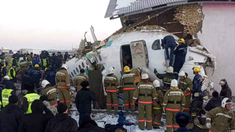 Plane Crashes In Kazakhstan