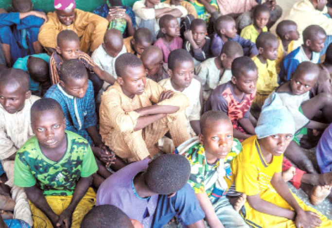 Police Intercept Suspected Human Traffickers With 59 Children 1 59 children between ages of 4 and 12 intercepted in a 15-seater bus by the FCT Police Command in Abuja, yesterday . PHOTO BY IBRAHIM MOHAMMED