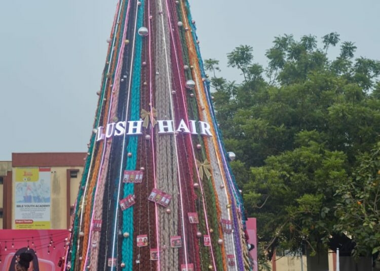 Shoppers Applaud Lush Hair’s Creative Holiday Display 1 HAIR LUSH