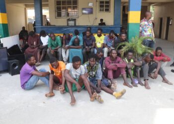 PICTORIAL: Police Arrest 50 Suspects Over Abuja Highway Sewage Manhole Cover Theft
