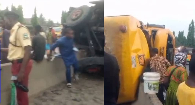 Bus Crashes Into Median In Lagos 1 Lagos accident