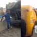 Bus Crashes Into Median In Lagos
