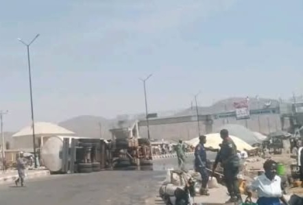NSCDC Operatives Battle Taraba Residents Scooping Fuel From Tanker Accident Scene 1 WhatsApp Image 2025 01 22 at 13.18.11