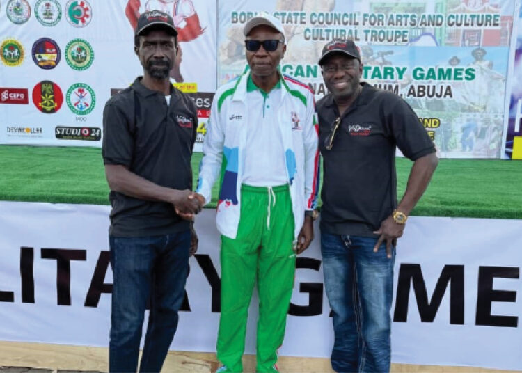 L-R: Nigerian consultant, ViaDerma, Gabriel Kemepade; chairman, local organising committee, AMGA 2024, Air Marshal Adeyemi Marquis and CEO ViaDerma, Dr. Christopher Otiko