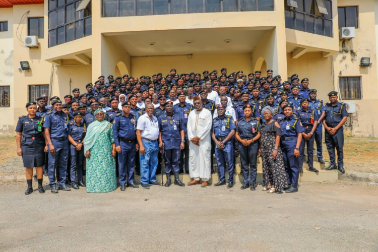 The Controller General, Federal Fire Service  with participants of the Career Progression Course at Sheda , Abuja