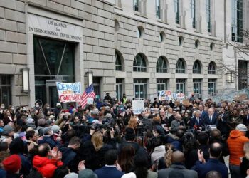 Democrats Hold Protest Rally Against Trump, Musk Over USAID Shutdown