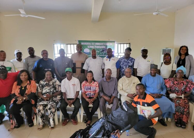 A cross section of the FCT golf board members with principals and games masters of the six selected schools