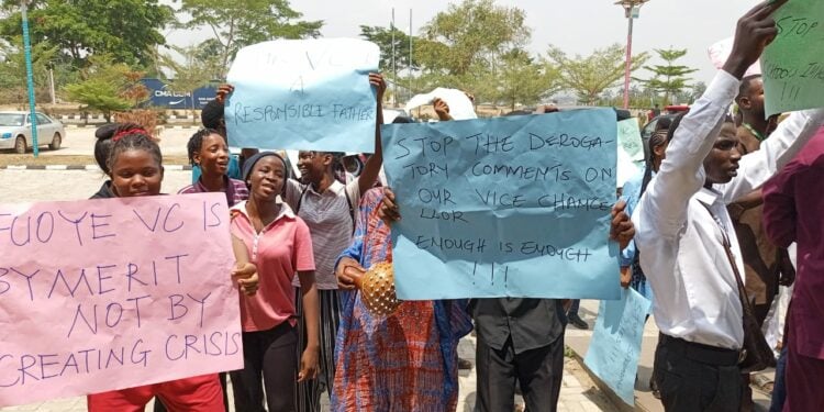 FUOYE Students Protest Alleged Plan To Destabilise Varsity