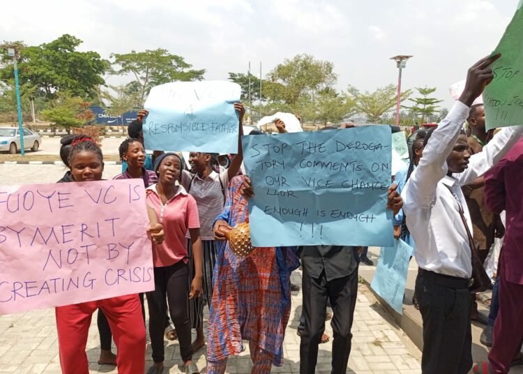 FUOYE Students Protest Alleged Plan To Destabilise Varsity