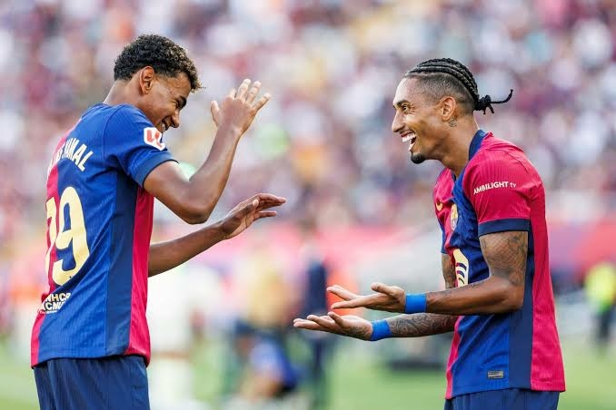 Raphinha, Yamal Shine As Barcelona Defeat Benfica To Reach Champions League Q/Finals 1 Yamal Raphinha